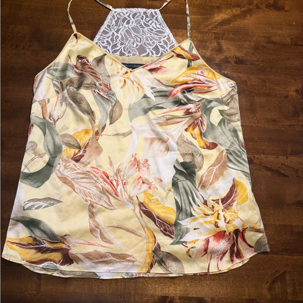 White House Black Market Floral Pajama Set - Yellow and Green - Picture 8 of 9